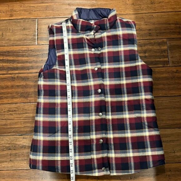 Mod-o-doc Women's Reversible Quilted Vest Navy / Plaid Flannel Size Small - Picture 7 of 8